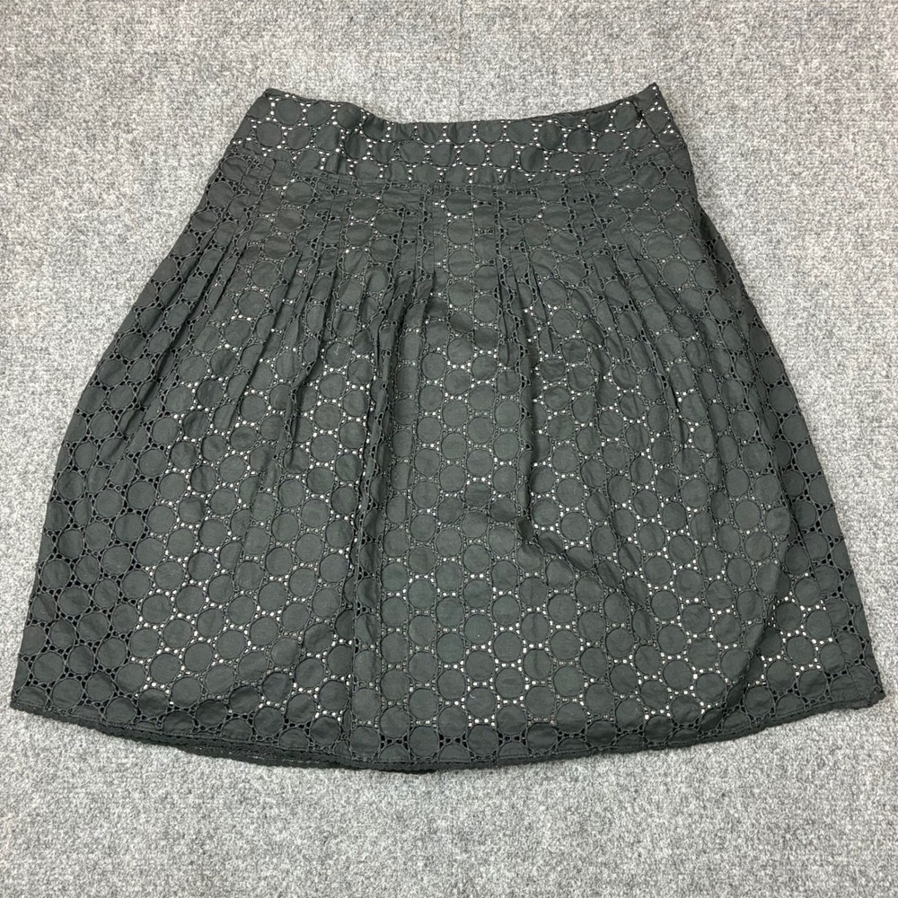 Ann Taylor Petites Black Eyelet Circle‎ Lace A-Line Skirt Size 4P 1479